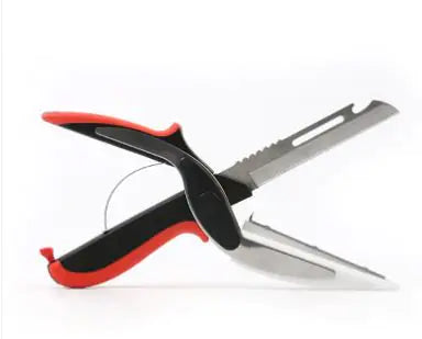 EZChop 2-in-1 Stainless Steel Scissors & Cutting Board Knife