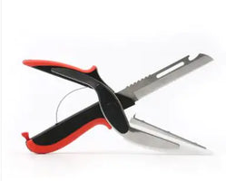 EZChop 2-in-1 Stainless Steel Scissors & Cutting Board Knife